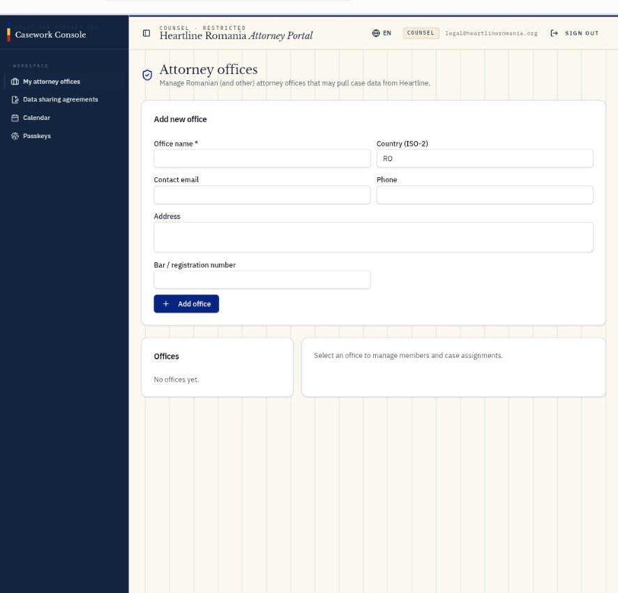 Attorney portal — Heartline Romania portal screenshot